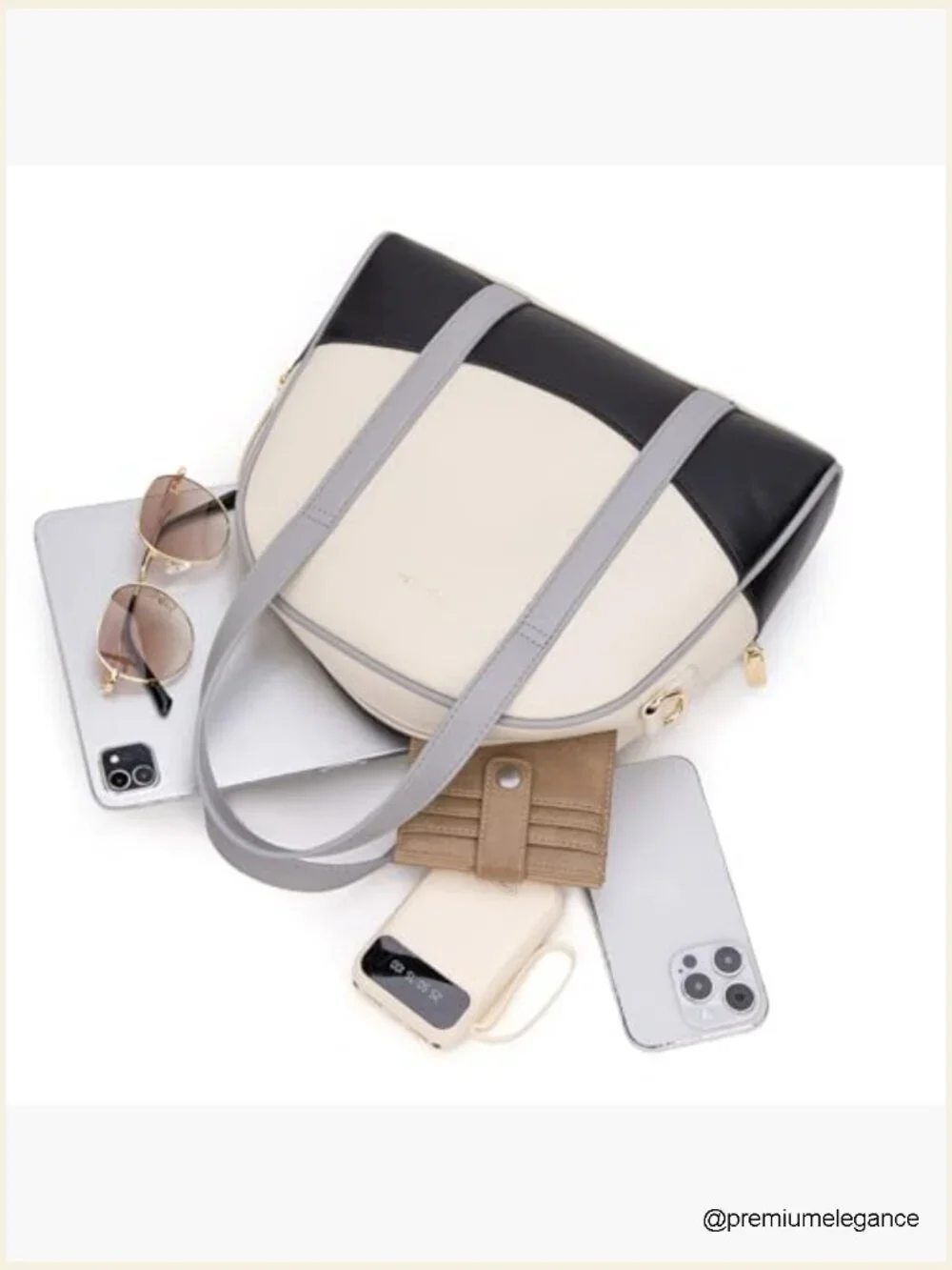 Bowling Purse Dome Satchel Bag with Crossbody Strap